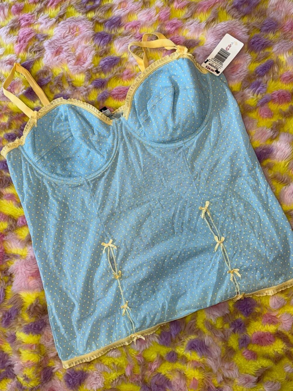 Adorable Blue + Yellow Polka Dot Top